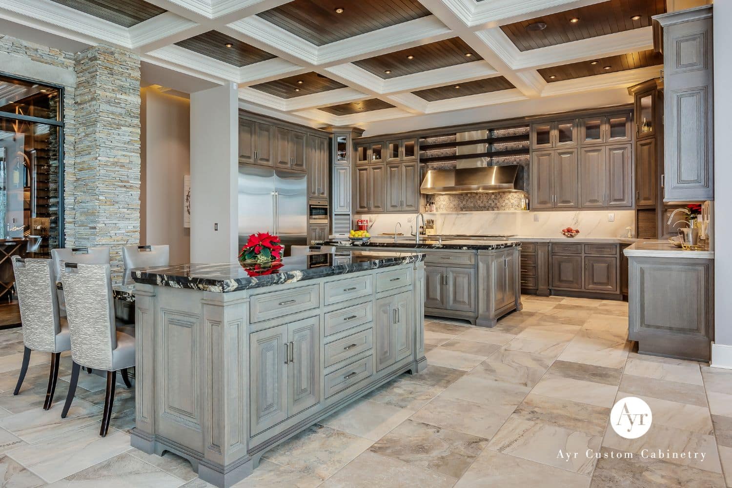 custom kitchen cabinets with an island in middlebury, indiana