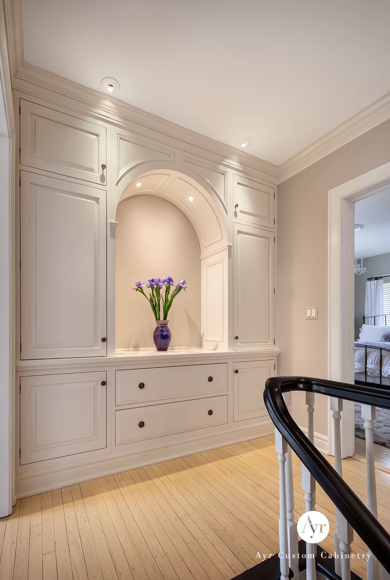 beautiful stove hood in custom kitchen cabinets in middlebury in