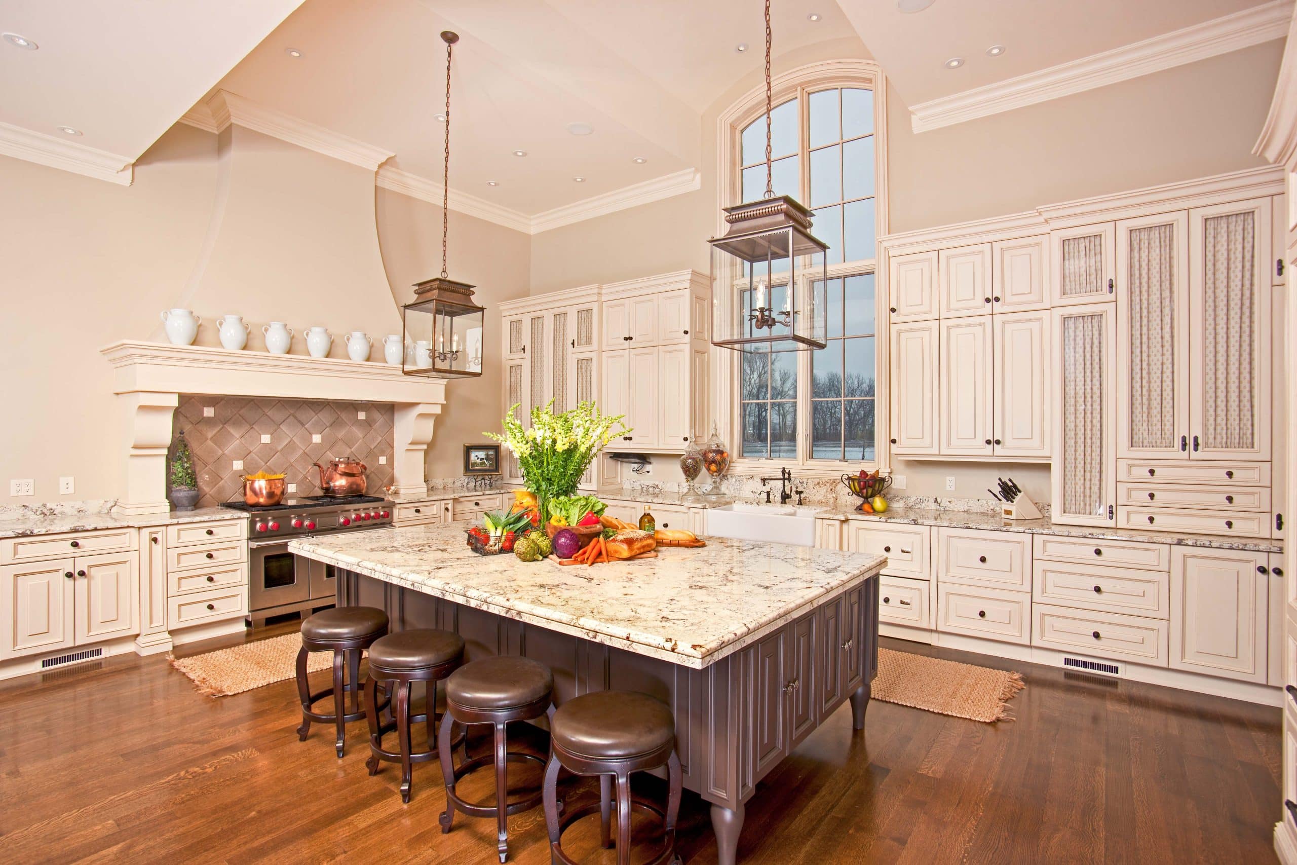 custom kitchen cabinets with an island in middlebury, indiana