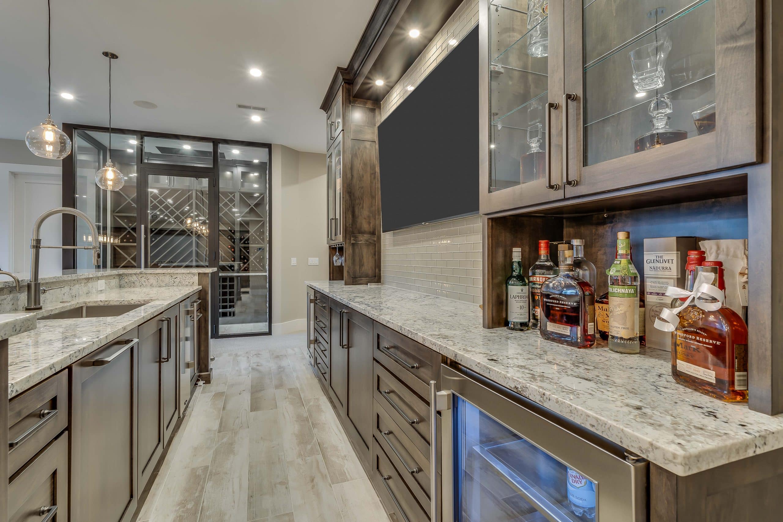wine storage and custom bar cabinets in middlebury in