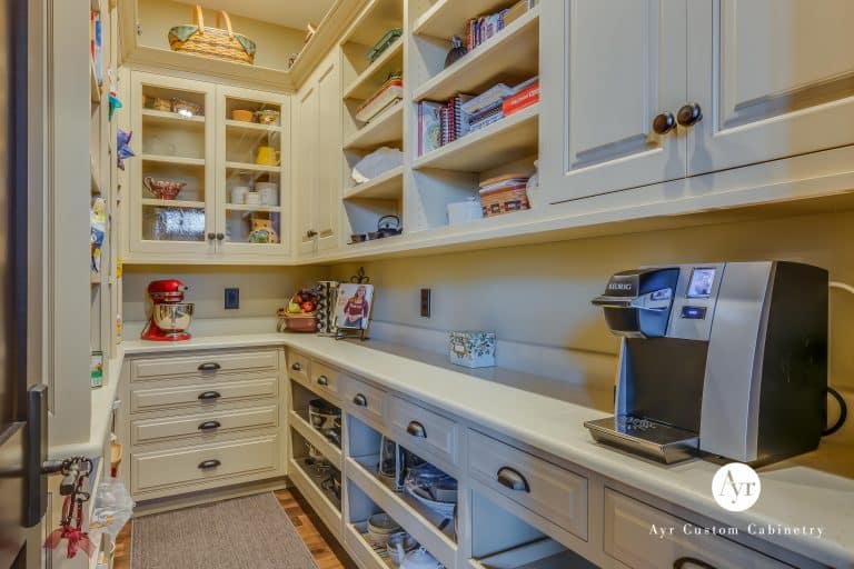 custom pantry cabinets with coffee maker